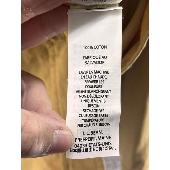 LL BEAN Shirt Women's Size 14 Button Down Long Sleeve Cotton Yellow - Picture 8 of 9